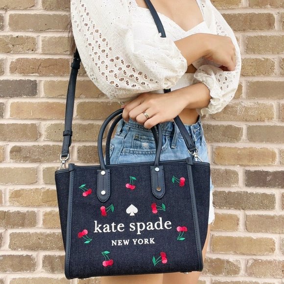 Kate Spade Tote Crossbody Denim Blue Multi - Picture 2 of 4